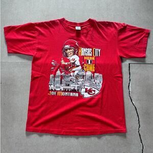 Vintage Kansas City Chiefs Joe Montana Caricature Shirt L
